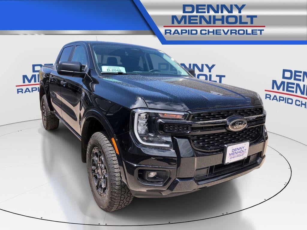 2025 Ford Ranger XLT in Black — front three-quarter view