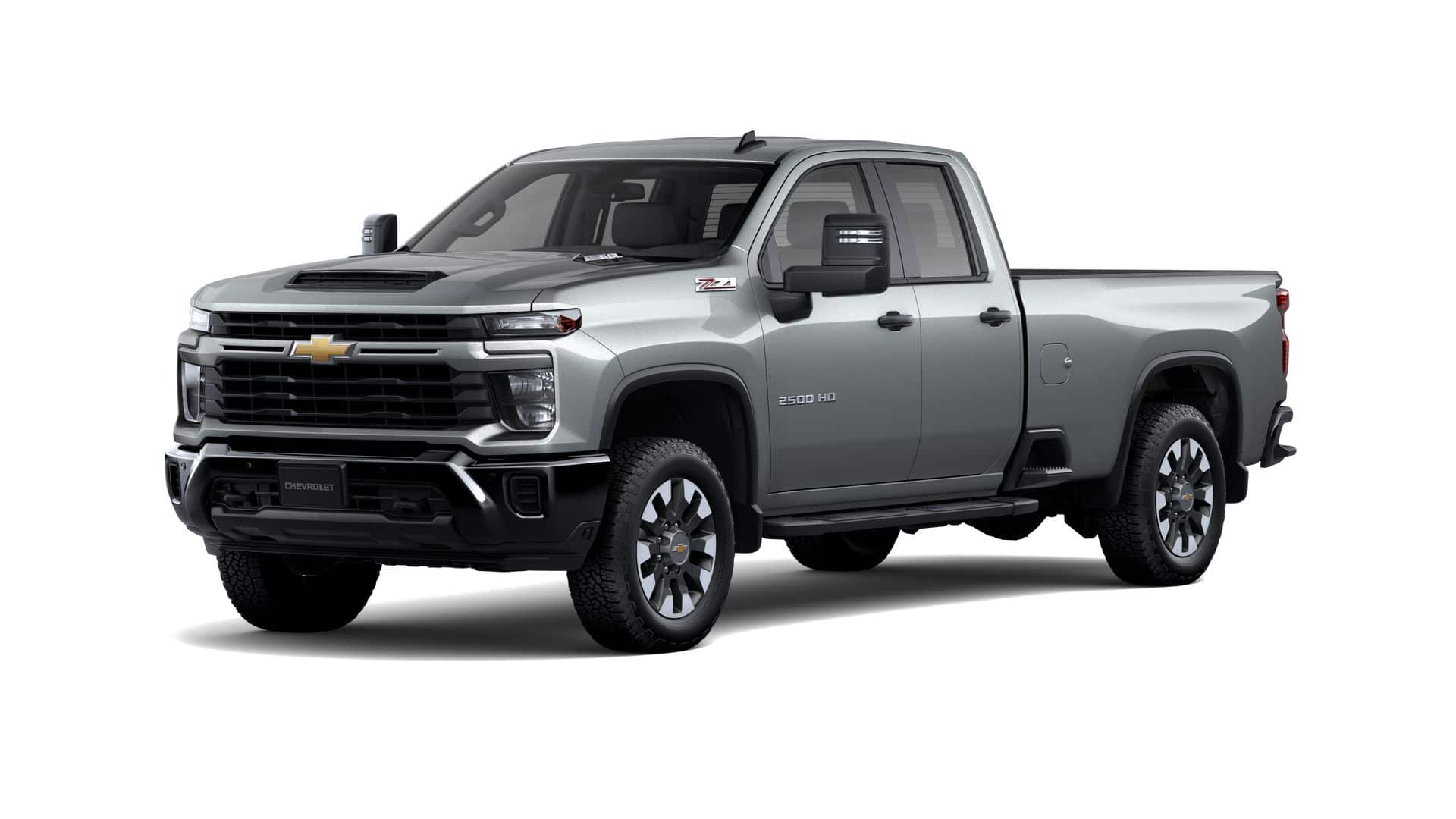 2026 Chevrolet Silverado 2500 HD Custom in Sterling Gray Metallic — front three-quarter view