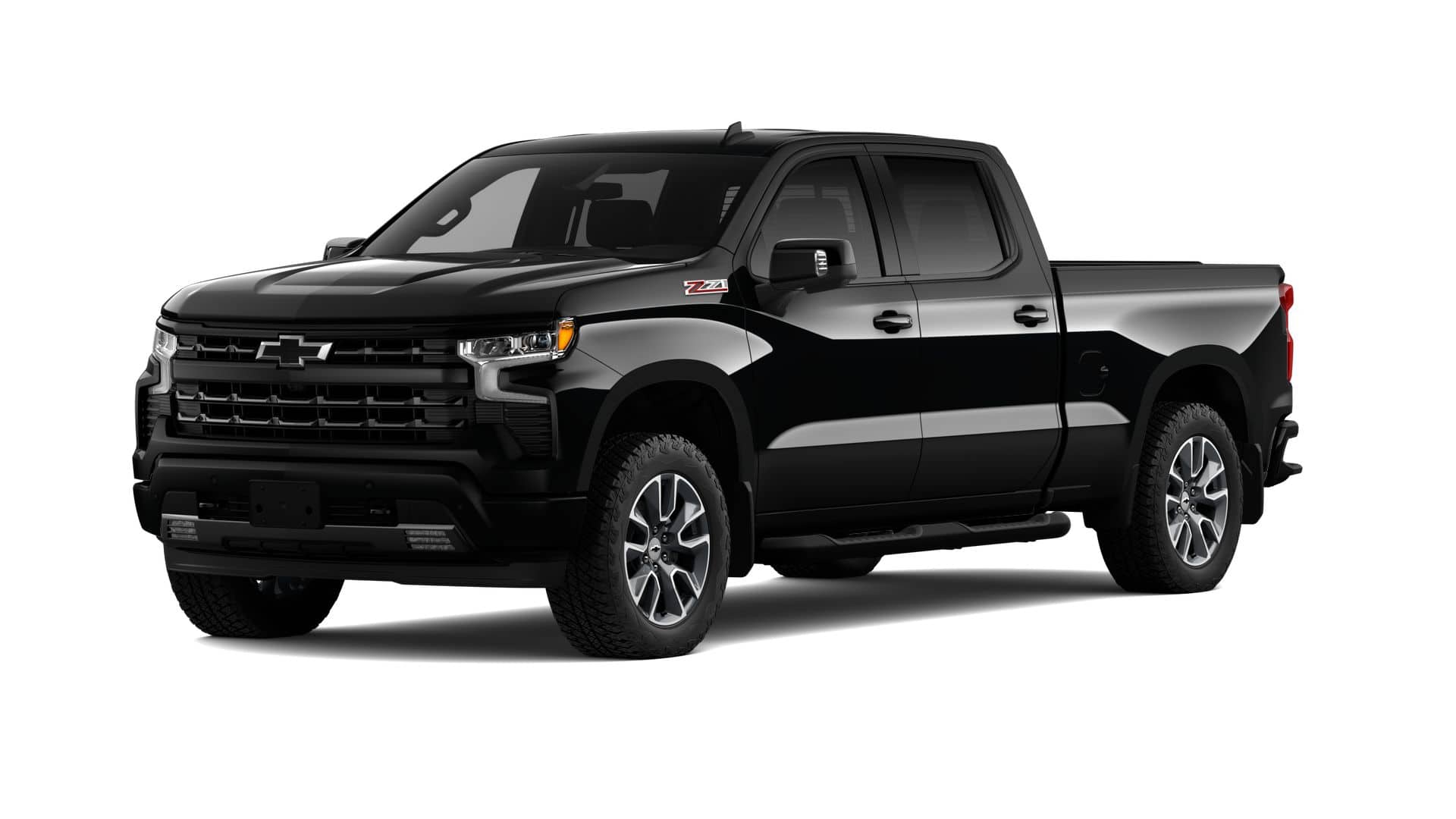 2026 Chevrolet Silverado 1500 RST in Black — front three-quarter view