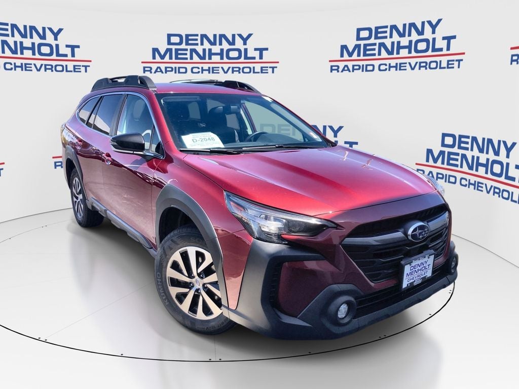 2024 Subaru Outback Premium in Red — front three-quarter view