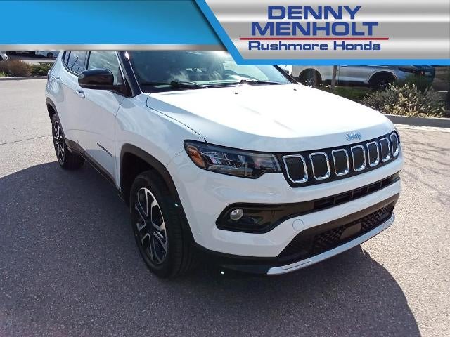2022 Jeep Compass Limited 4x4 in Bright White Clearcoat — front three-quarter view