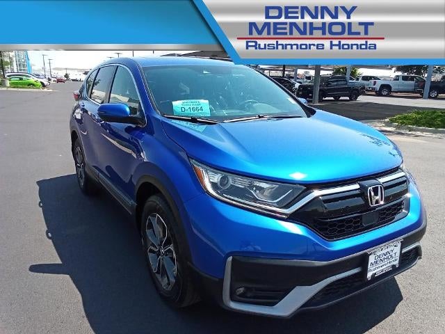 2021 Honda CR-V EX-L AWD in Aegean Blue Metallic — front three-quarter view