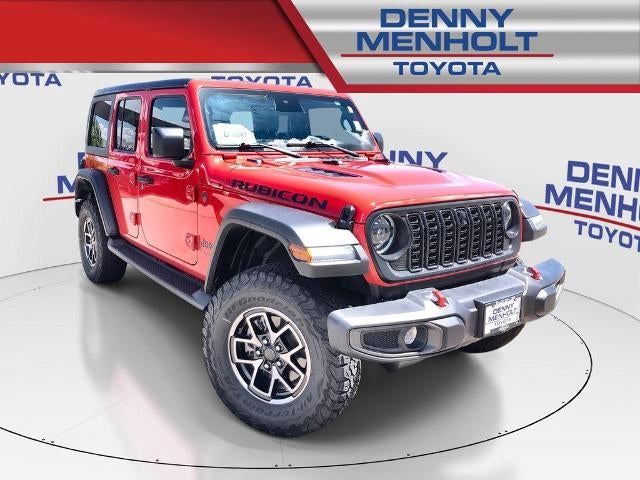 2025 Jeep Wrangler Rubicon 4 Door 4x4 in Firecracker Red Clearcoat — front three-quarter view