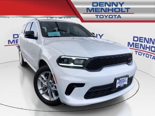 2025 Dodge Durango GT Plus AWD in White Knuckle Clearcoat — front three-quarter view